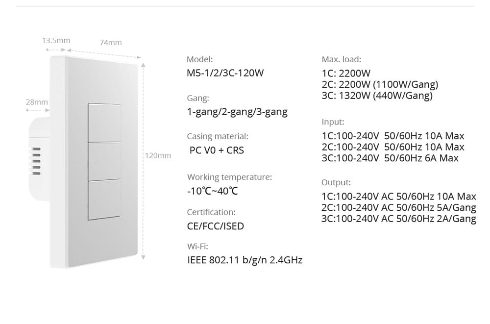 SONOFF SwitchMan Smart Wall Switch-M5 Matter (White)